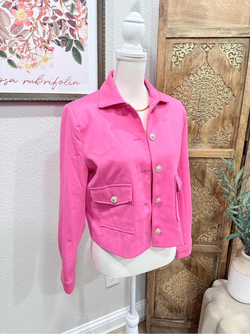 Jules & Leopold Women's Pink Button-Front blazer 0063